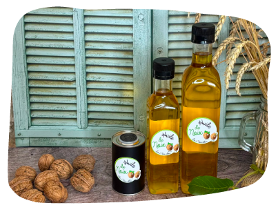 Huile de noix - ferme Les 2 Noix'elles en Charente